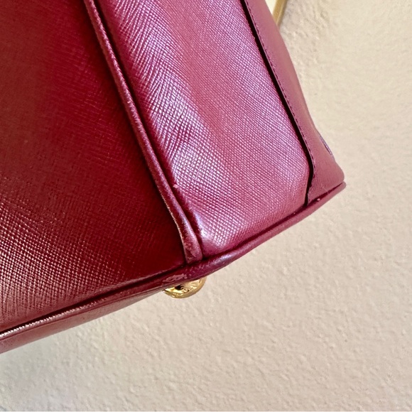 PRADA GALLERIA LUX SAFFIANO 2WAY TOP HANDLE SATCHEL BURGUNDY BAG ONE OF A KIND - Picture 10 of 16